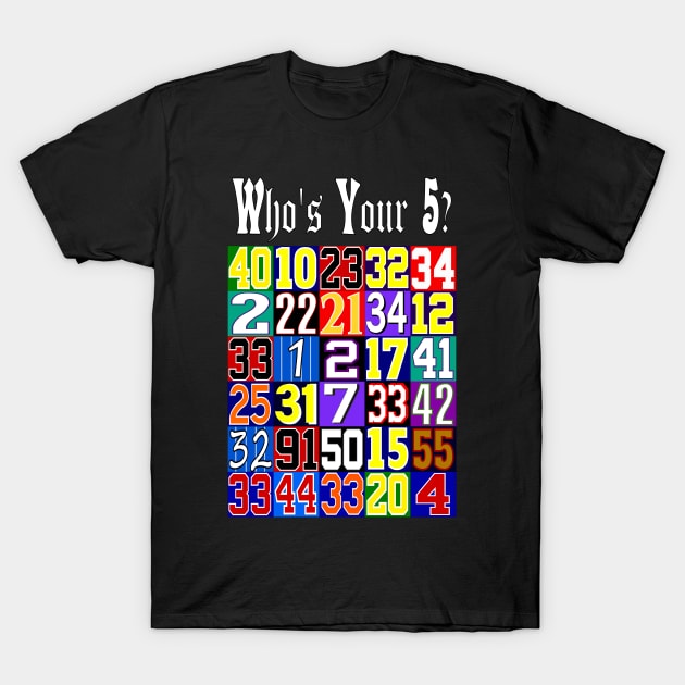 Who's Your 5 Classic Basketball Shirt T-Shirt by Retro Sports